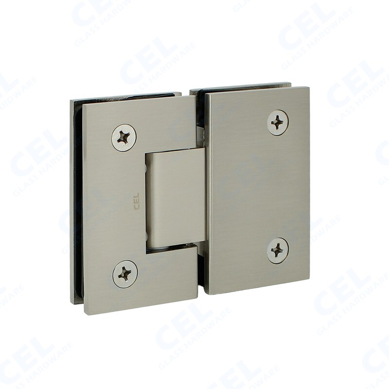 CEL 180° Glass to Glass Hinge for Frameless Shower Door; for 3/8" to 1/2" glass gallery