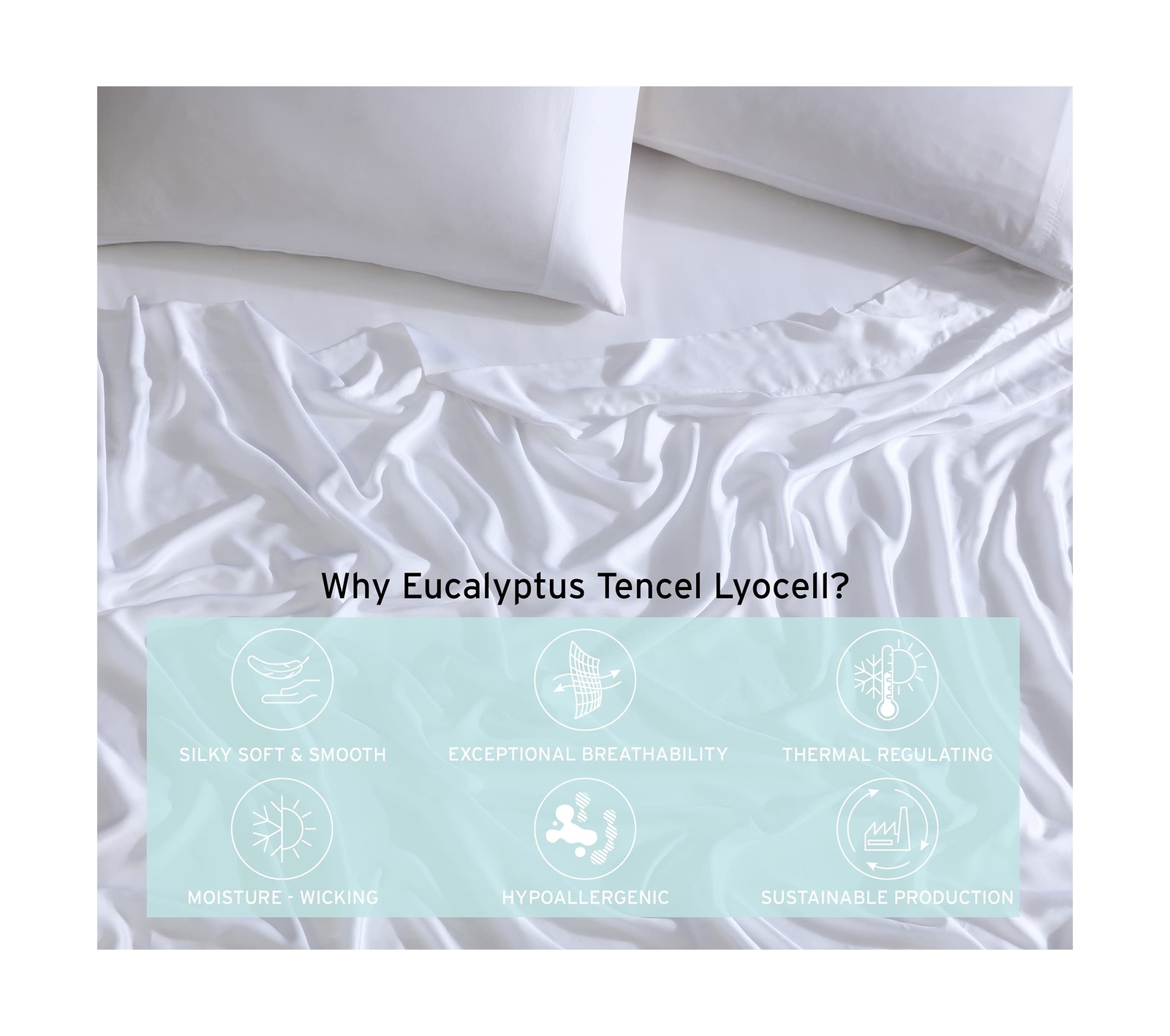 100% Eucalyptus Tencel Lyocell Sheet Set, Silky Soft & Smooth Cooling Sheets ... gallery