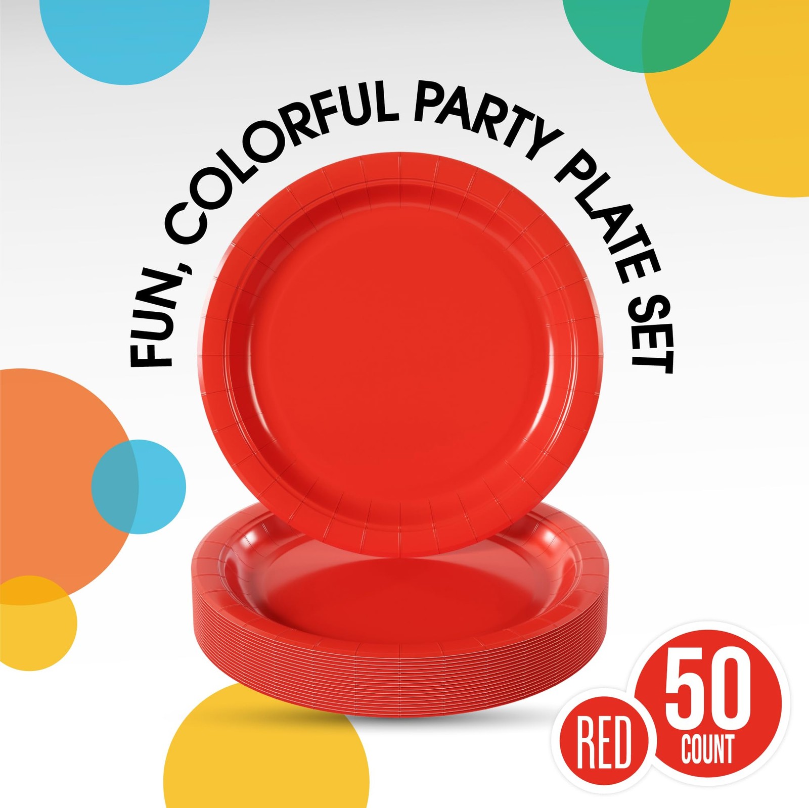 Party Solids Exquisite Red Paper Plates Disposable Heavy Duty 9 Inch Red gallery