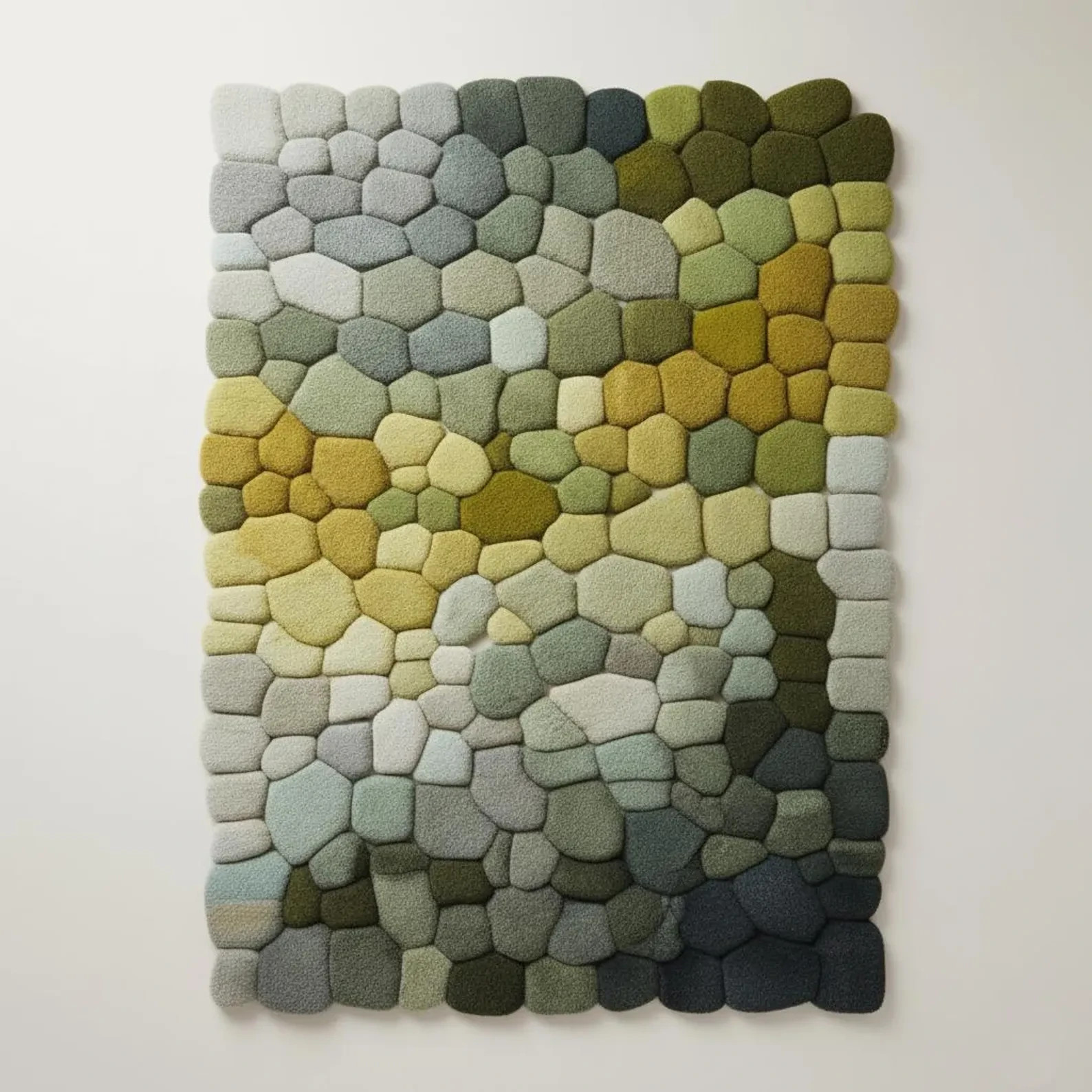 Hand-Tufted Pebble Wool Rug • Moss Green Scandinavian Boho gallery