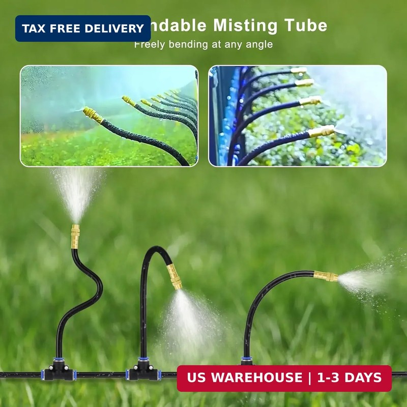 Automatic Drip Irrigation Kit - 50FT with Tool-Free Quick Connectors, 15 Copper gallery