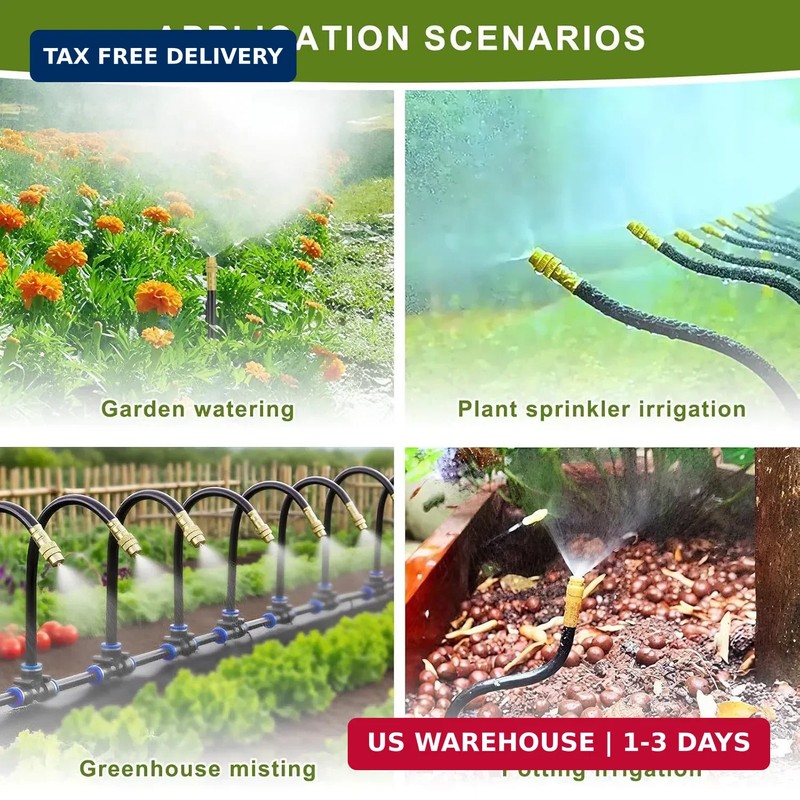 Automatic Drip Irrigation Kit - 50FT with Tool-Free Quick Connectors, 15 Copper gallery