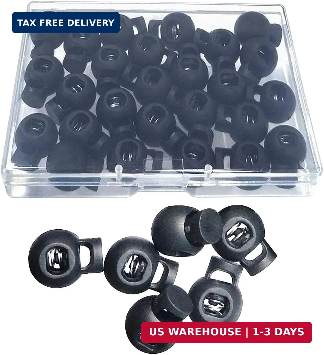 25 PCS Adjustable Ball Cord Lock Round Toggle Stopper Stop Rope Toggle gallery