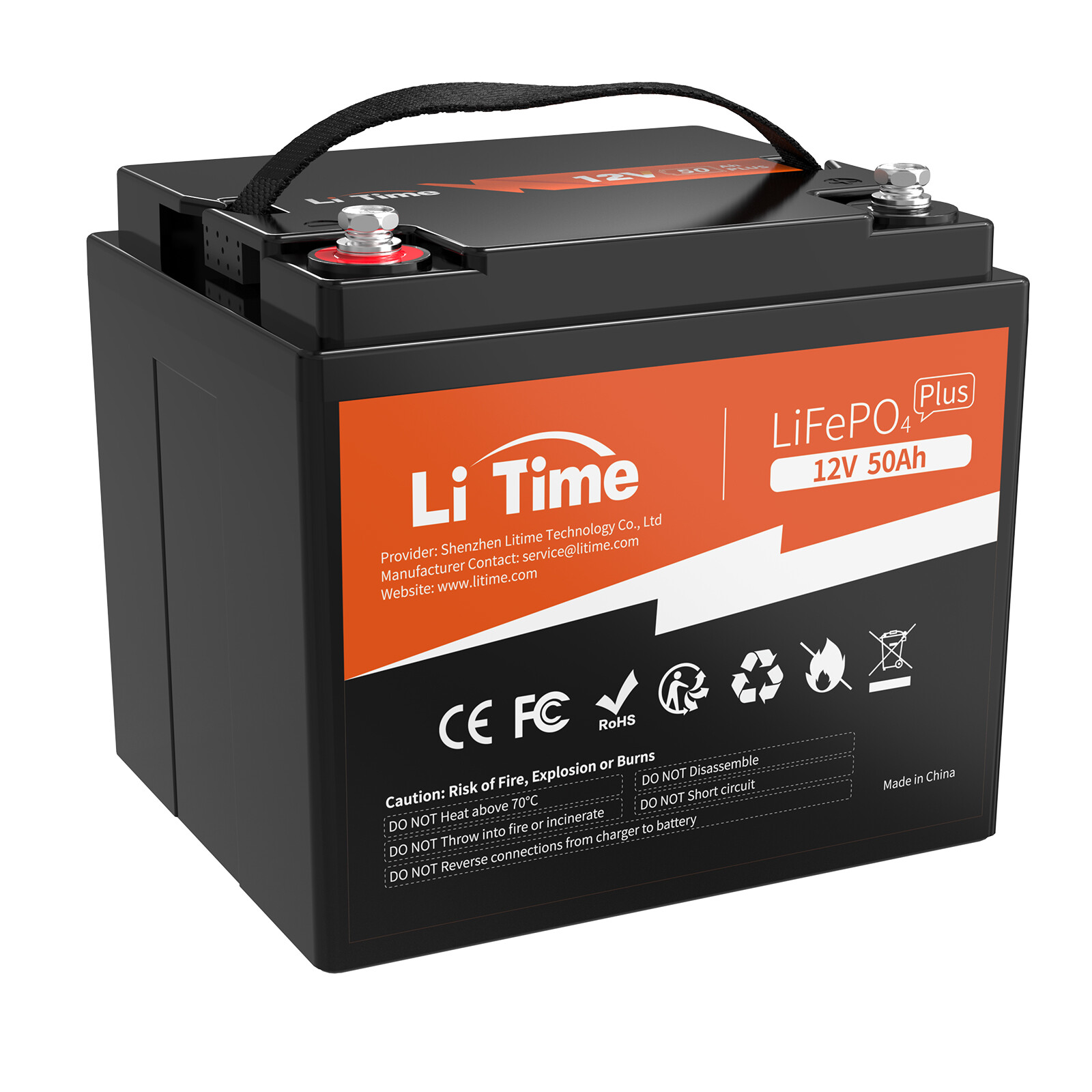 Litime 12V 50Ah LiFePO4 Lithium Battery for RV Trolling Motor Marine Solar gallery