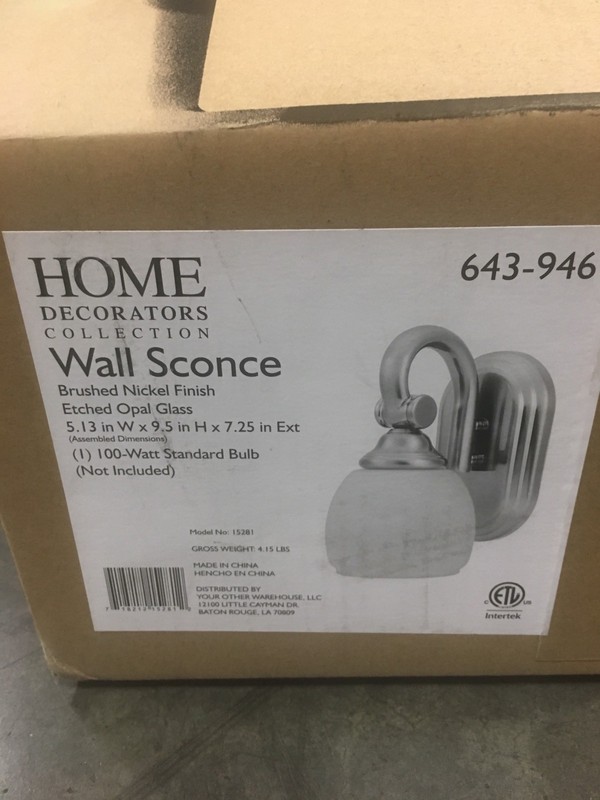 Home Decorators Collection 15281 Cedar Cove 1-Light Wall Sconce, Brushed Nickel gallery