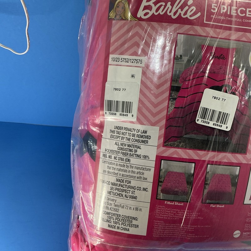 Barbie Twin/Full Bedding Super Soft Comforter and Sheet Set with Sham 5 Piece gallery