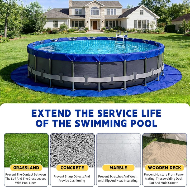 6FT Waterproof Pool Ground Cloth & Tarp - Durable, Multi-Purpose for Above Gr... gallery