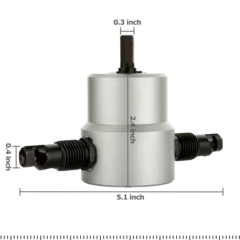 Double Head Sheet Metal Cutter Nibbler Cutting Tool Saw Power Drill Attachment gallery