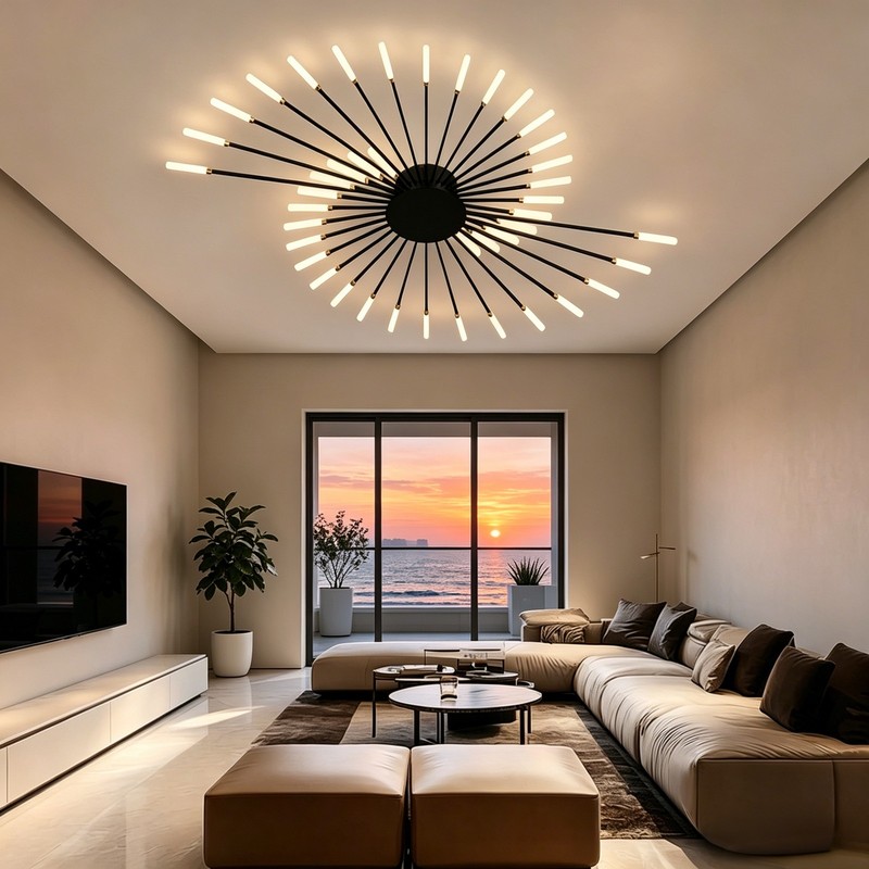 Fireworks Shape LED Ceiling Lamp Flush Mount Modern Lighting Bedroom Entryway gallery