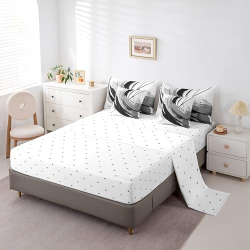 Black and Grey Comforter Sets with Sheets Twin Twin (7-Piece) Black Grey White gallery