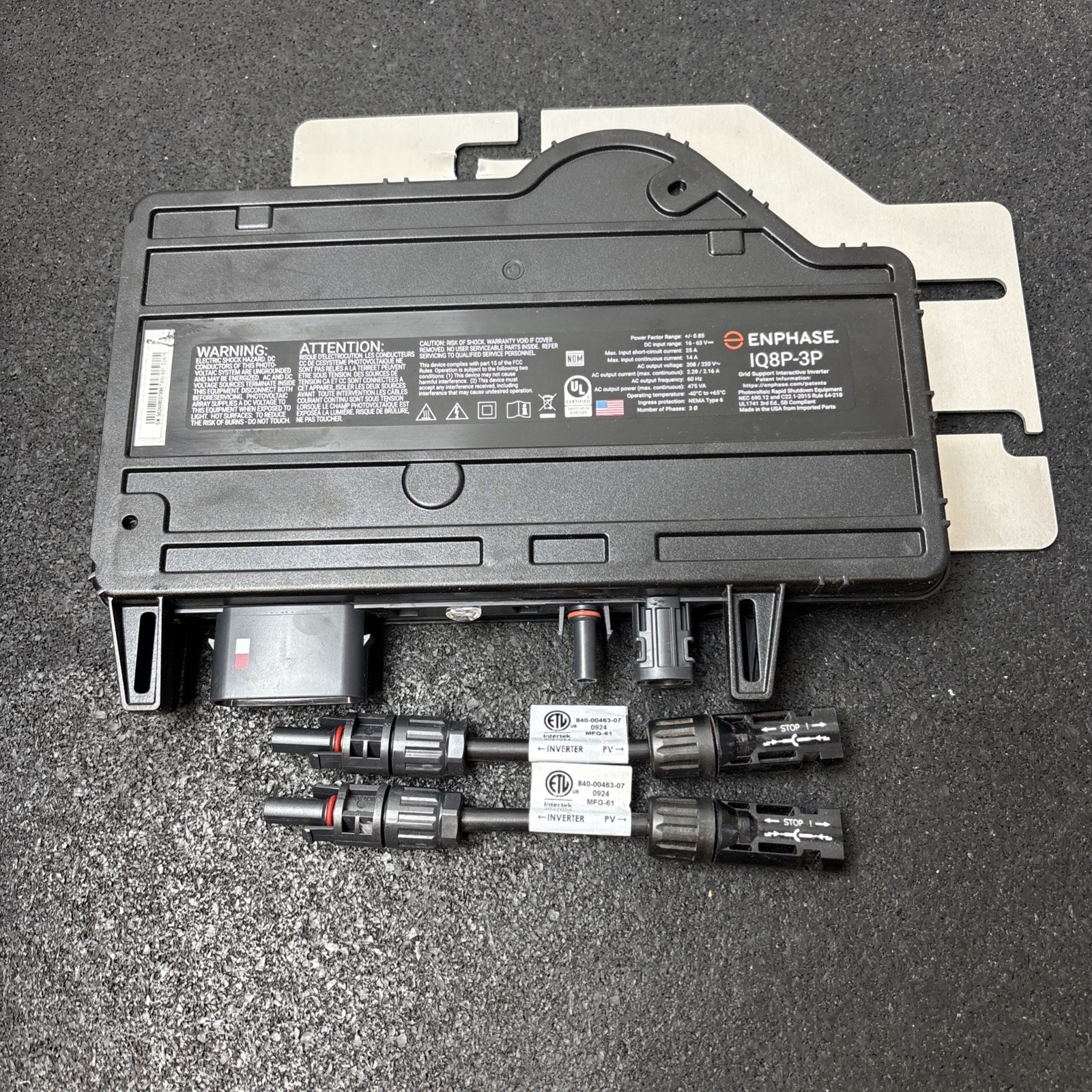 Enphase EN-IQ8P-3P-72-E-DOM-US Microinverter, 480 VA Peak Power, EN4 Bulkhead gallery