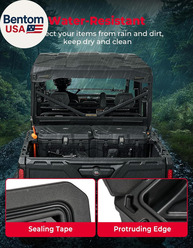 UTV Bed Box, Upgraded 110L Lockable Weatherproof Storage Box 29 US Gal Dual Lid, gallery