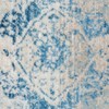 Machine Woven Crossweave Polyester 2'6''x9'10'' Runner Area Rug Oriental Blue BB gallery