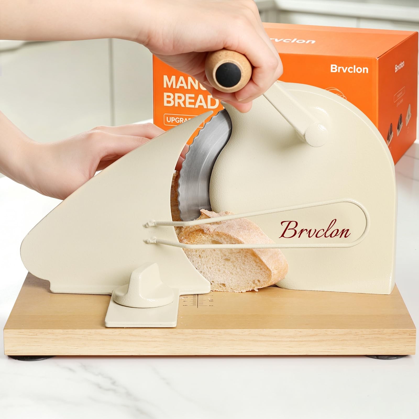Manual Bread Slicer Adjustable Thickness, Hand Crank Bread Slicer for Homemad... gallery