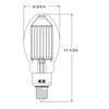 Halco 84908 ED37 LED Filament Bulb 60/68/85W 15725lm 4000K 120-277V Mogul Base gallery