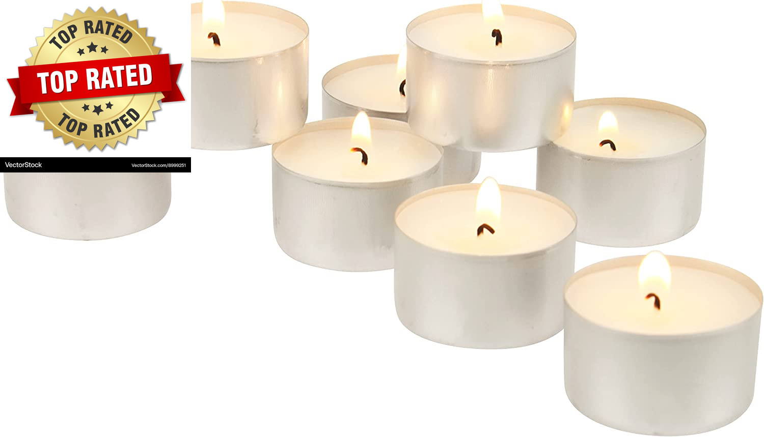 100 Pack Unscented 8 Hour Extended Burn Time Tea Light Candles, White, 100 Count gallery
