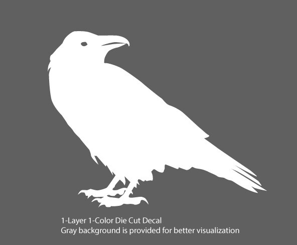 Wildlife - Birds - Staring Raven/Crow/Corvid - 6Yrs Outdoor Vinyl DieCut Sticker gallery