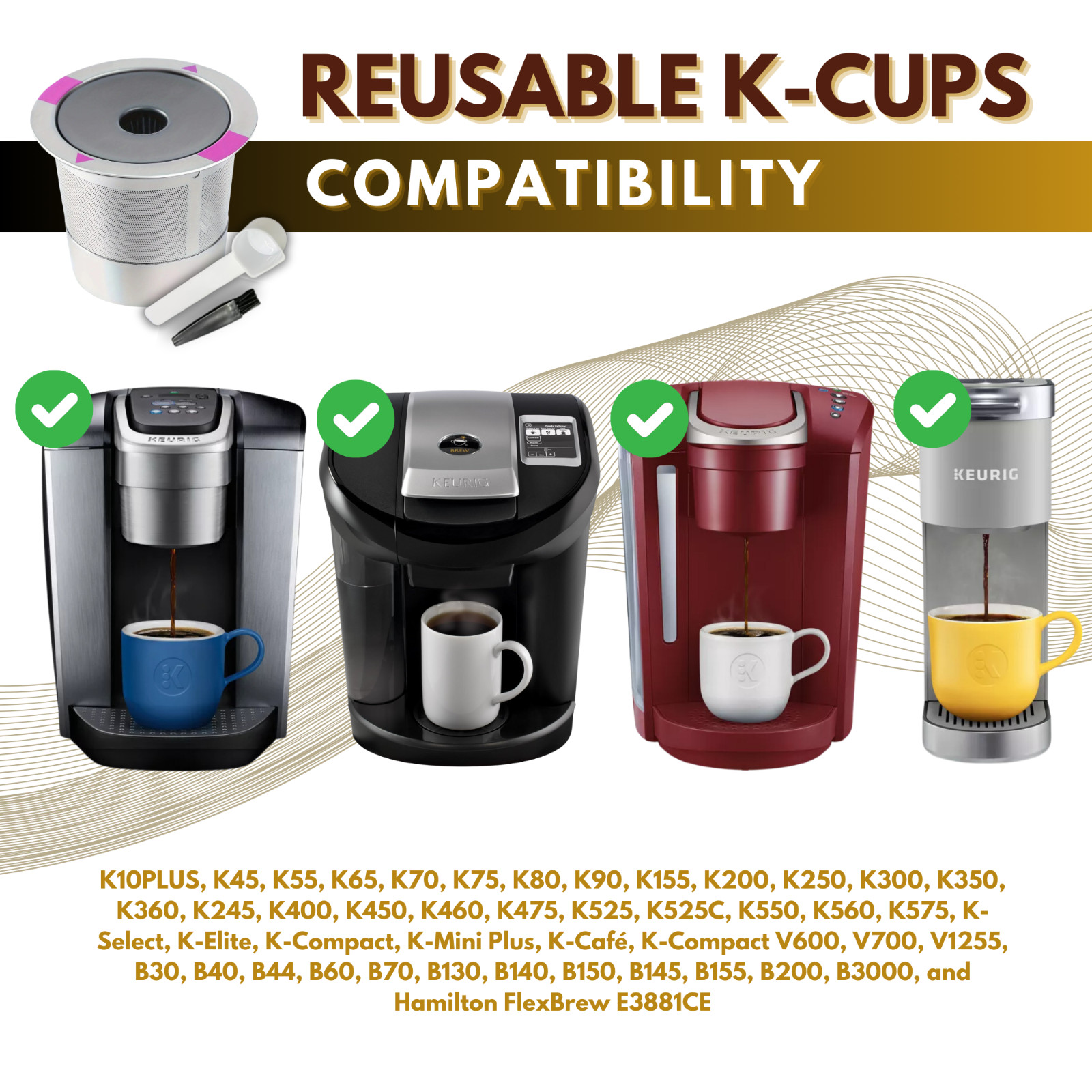 Reusable K Cup Pods 2 Pack - Stainless Steel Coffee Filter for Keurig 1.0 2.0 gallery