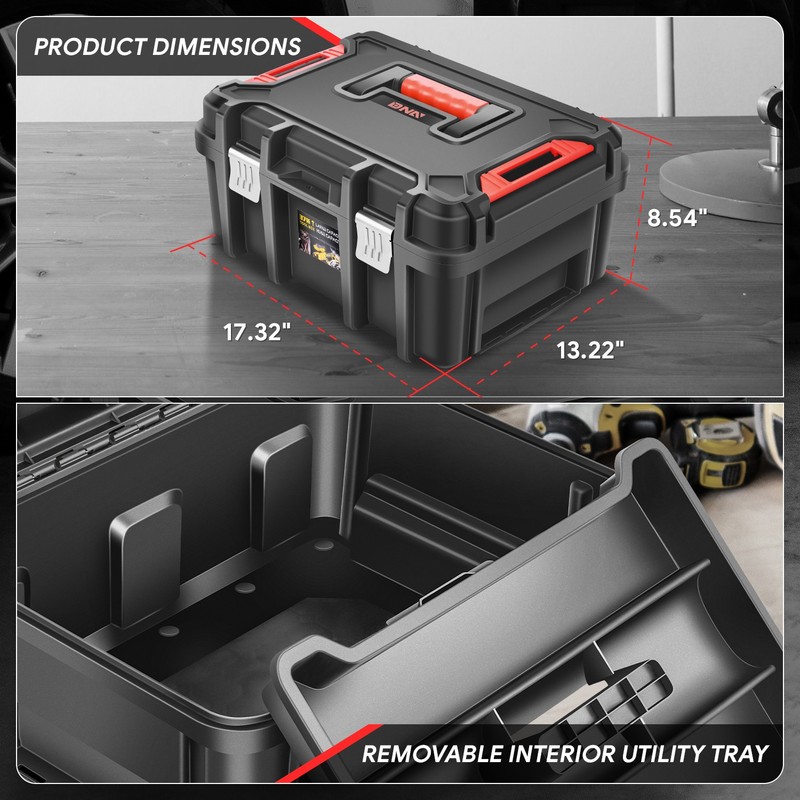 Workbench Garage Tool Box Storage Organizer w/ Non-Slip Handle & Steel Locks gallery