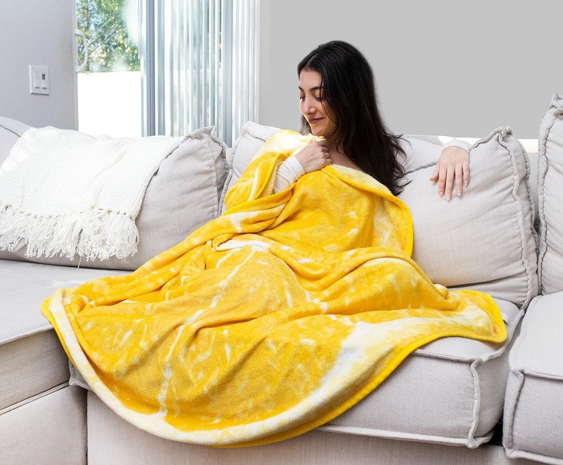Lemon Slice Round Fleece Throw Blanket | 60 Inches gallery