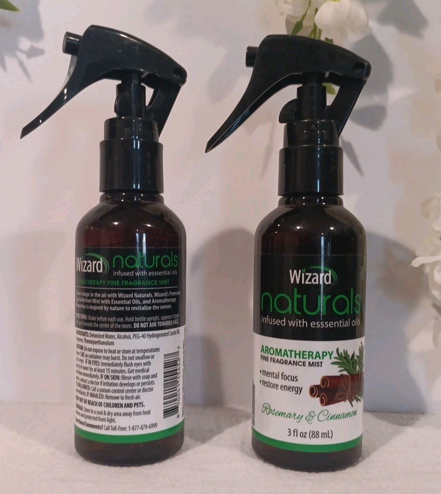 2~Wizard Naturals Rosemay & Cinnamon Aromatherapy Fine Fragrance Mist Spray 3 Oz gallery