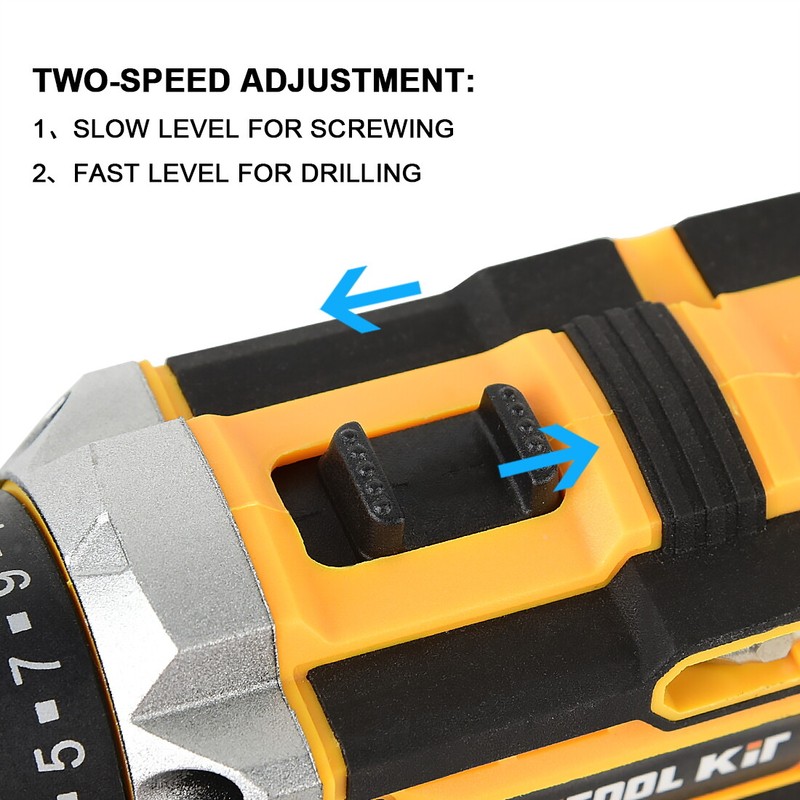 Cordless Screwdriver Drill Kit Electric Rechargeable Power Tool Set W/2 Battery gallery