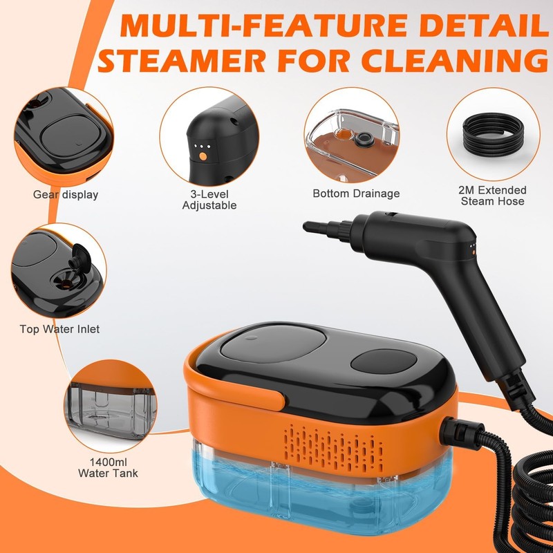 Remote Handle Control Steam Cleaner Handheld Pressurized Cleaning Machine 2500W gallery