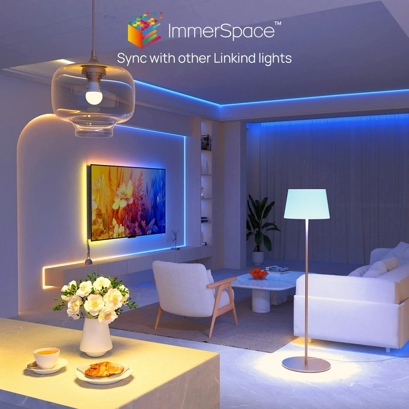 Linkind A19 Matter Smart Light Bulb, Color Changing Smart Bulb, 9W, 800lm, E26 B gallery