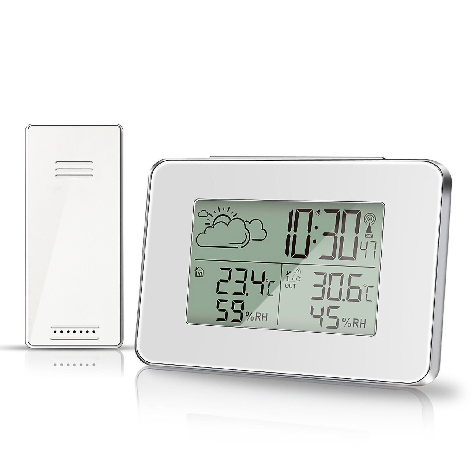 Wireless Indoor & Outdoor Weather Station Clock Calendar Digital LCD Thermometer gallery