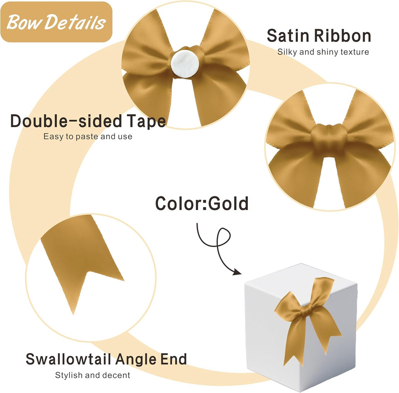 Gift Wrap Bows 3.3", 60Pcs Elegant Bulk Shiny Bows for Gift Wrapping (Deep Red/G gallery