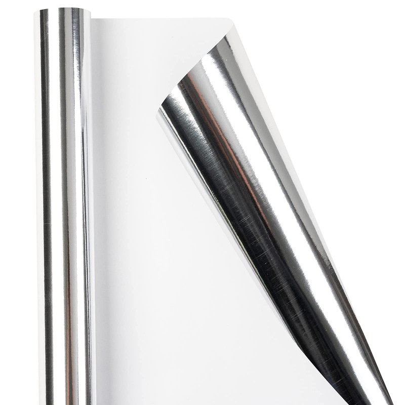 Silver Metallic Wrapping Paper Solid Color Perfect Wedding Birthday 17 In x 32 gallery