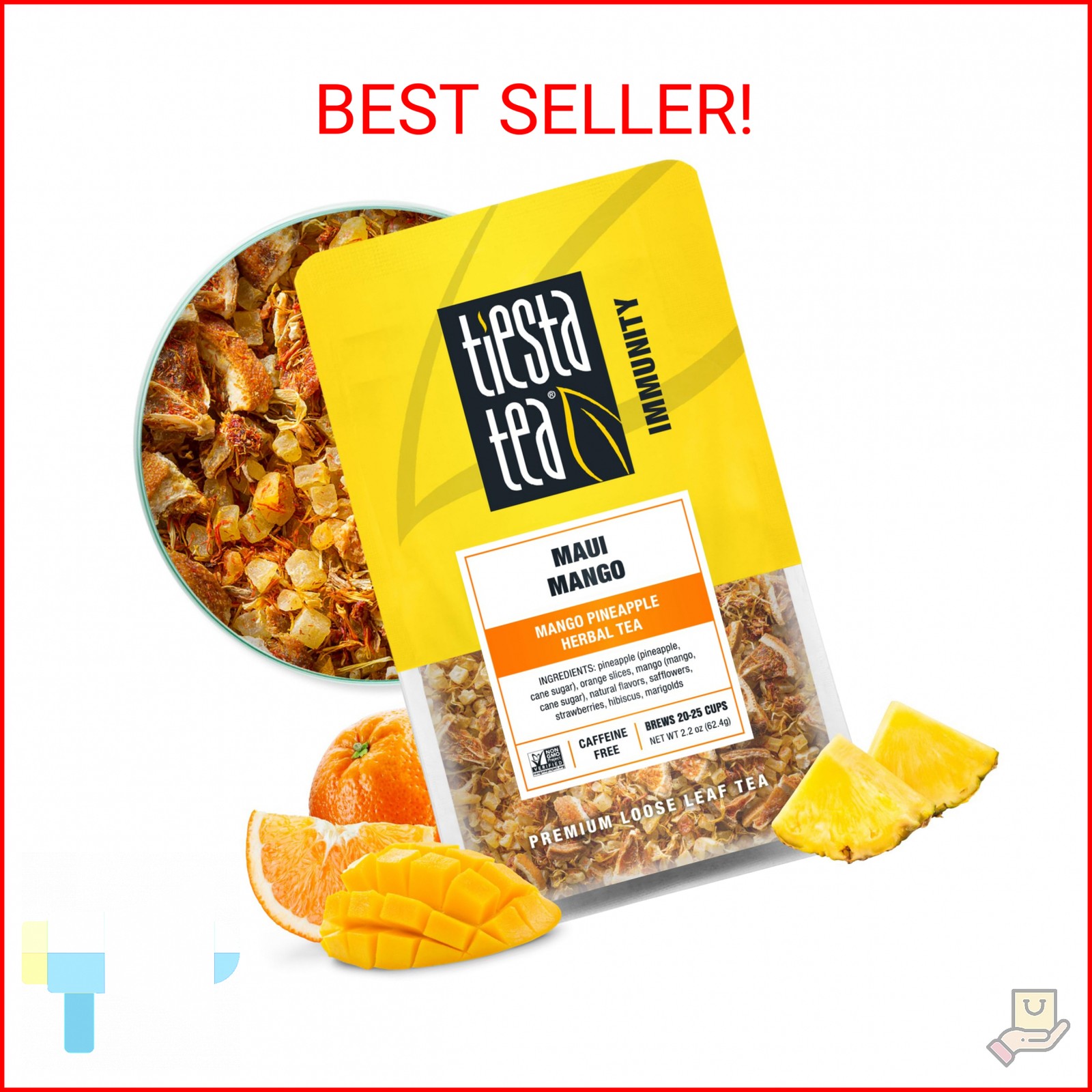 Tiesta Tea Maui Mango, Loose Leaf, Mango Pineapple Herbal Tea, Premium Non-Caffe gallery