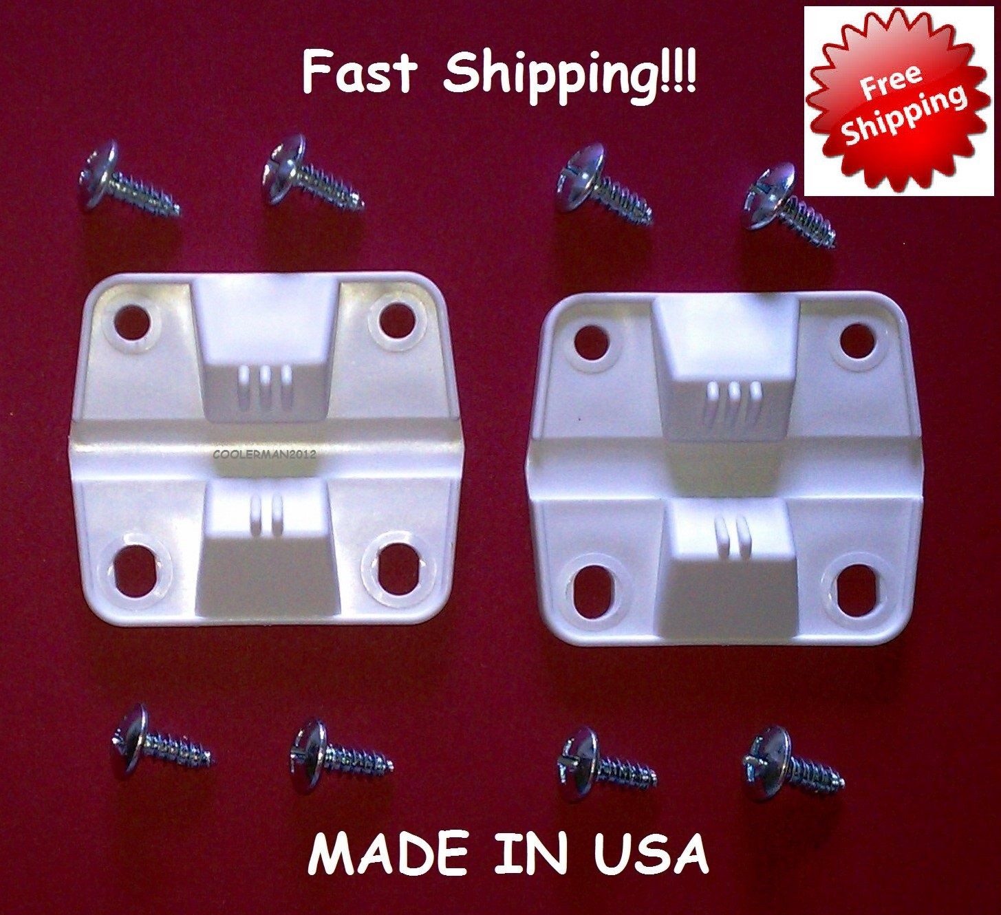 COLEMAN PLASTIC COOLER 2 HINGES 8 SCREWS #6262-1141 ICE CHEST HINGE REPLACEMENT gallery