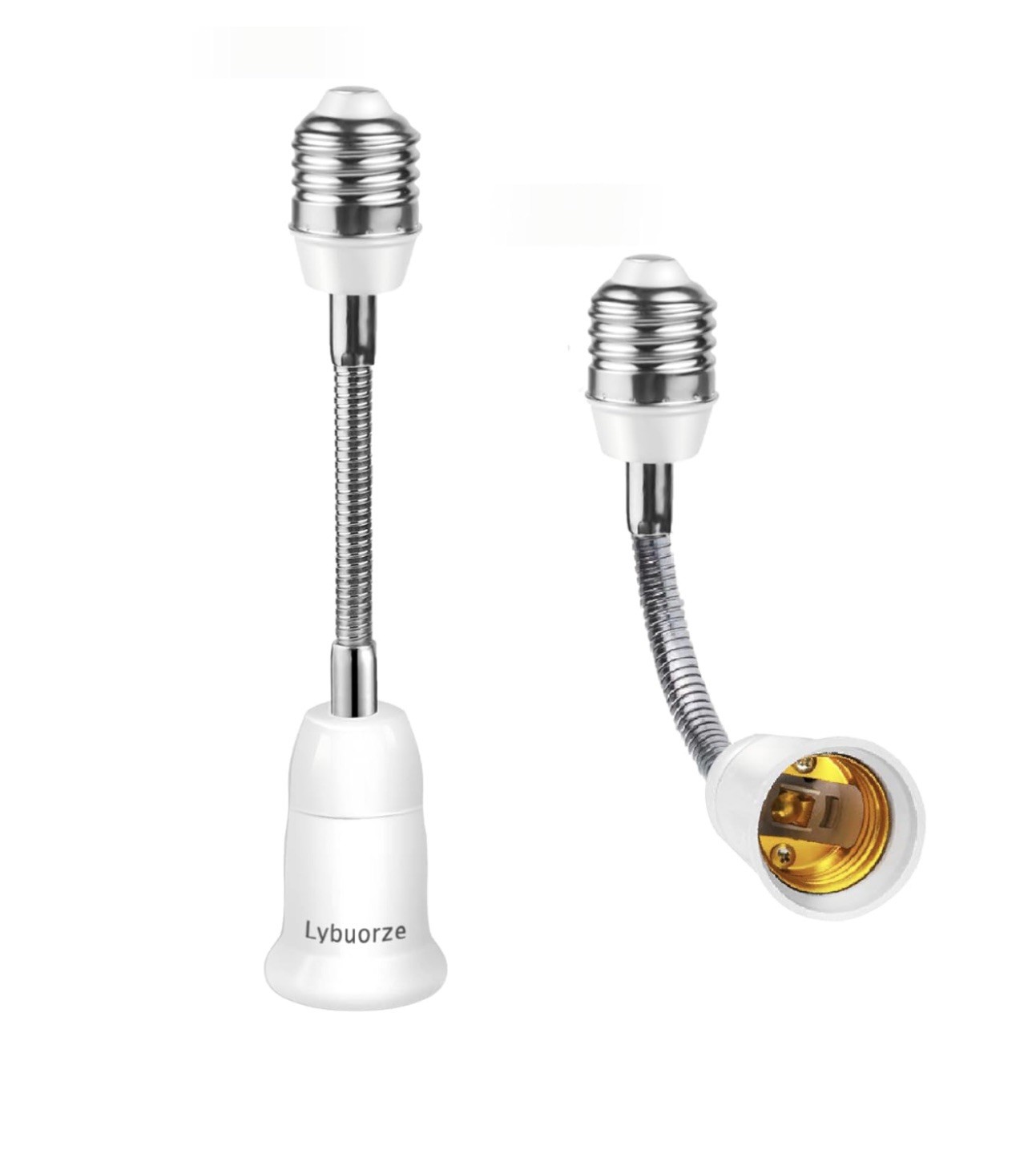 Light Bulb Socket Extender Adapter Flexible Extension Adjustable Converter 2Pack gallery