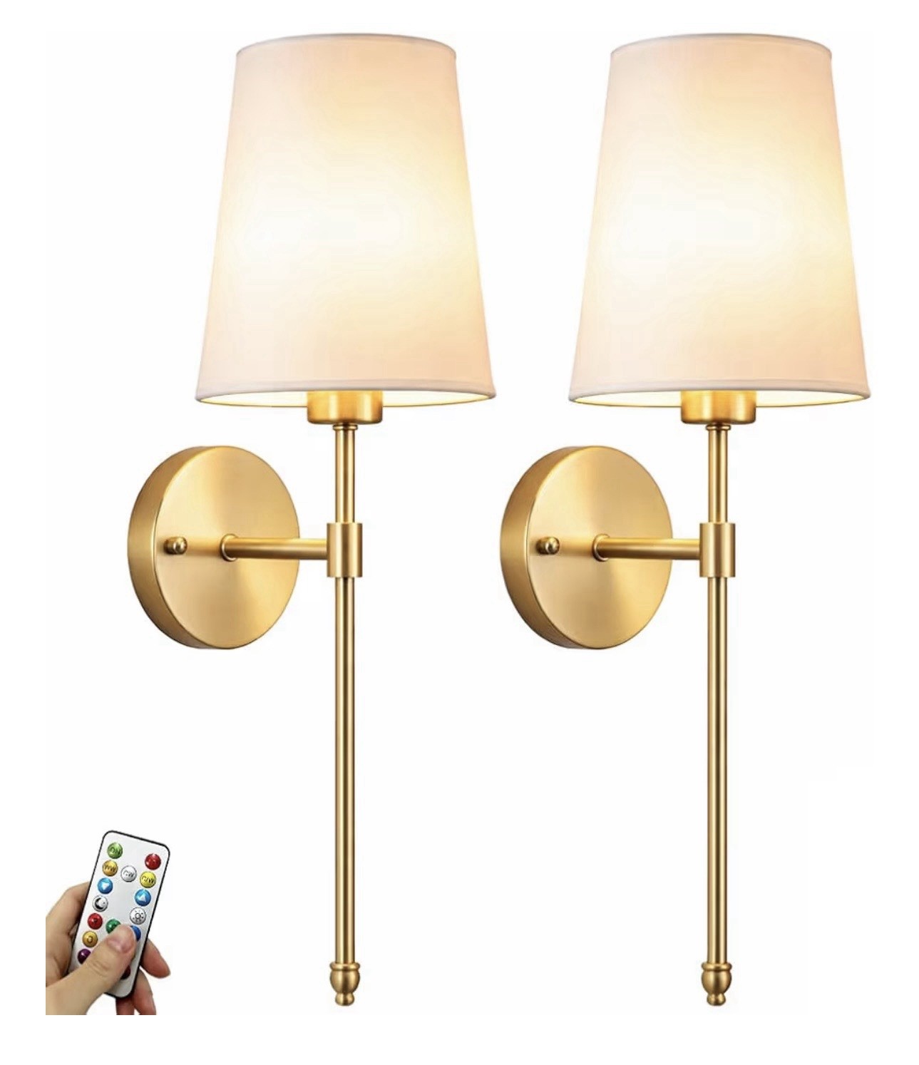 YHCDLAMP Battery Operated Wall Sconces Set of 2, Rechargeable Wireless Wall Ligh gallery
