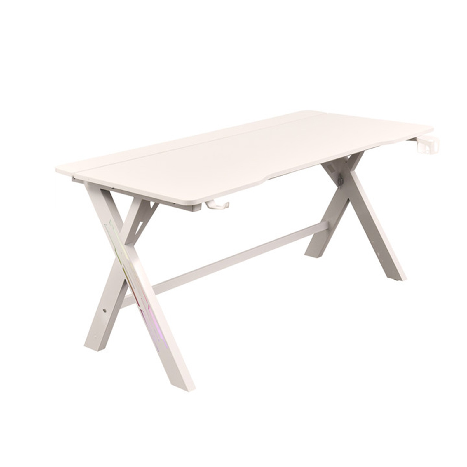 55 In Gaming Desk With Hooks LED Lights, Gamer Computer Table gallery