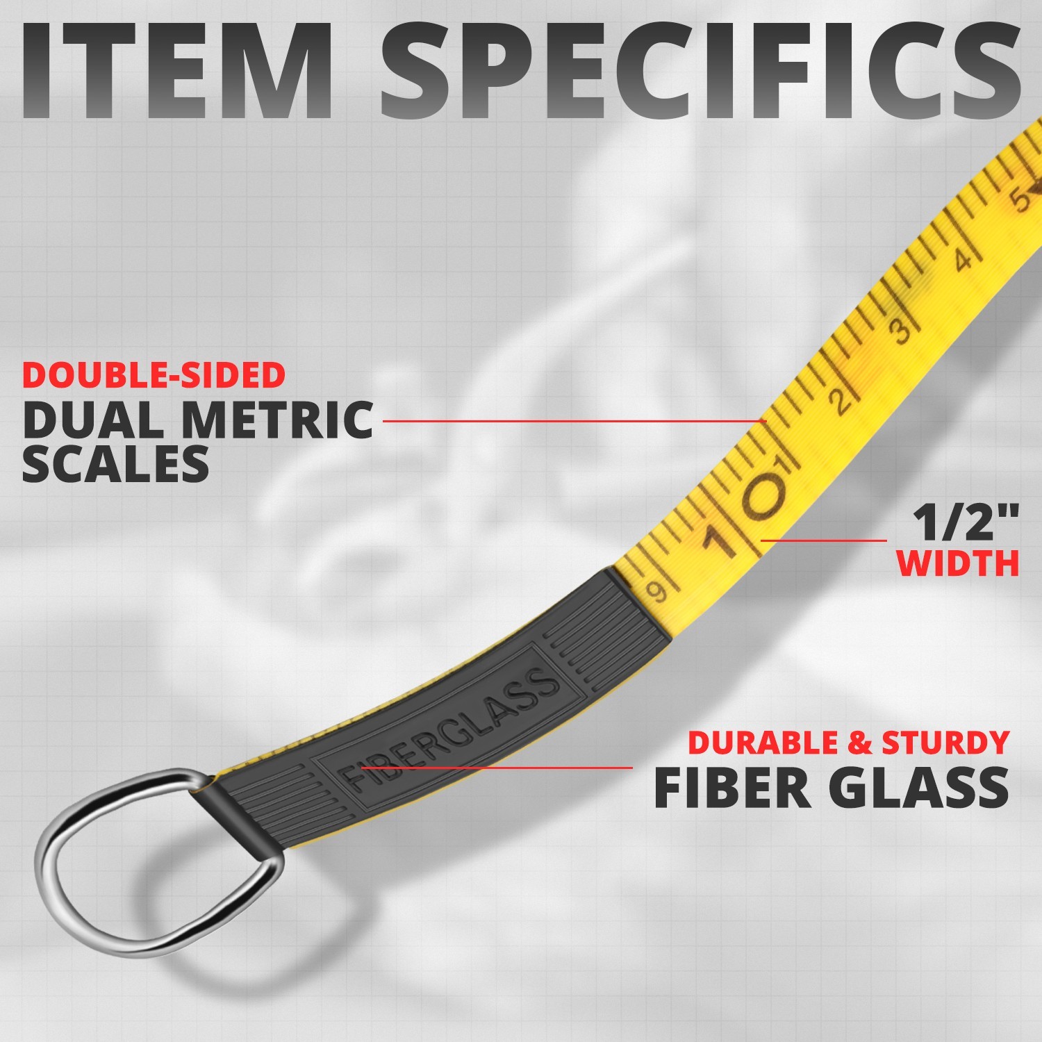 100M/300Ft Contractor-Grade Open Reel Fiberglass Measuring Tape Measure Reel gallery