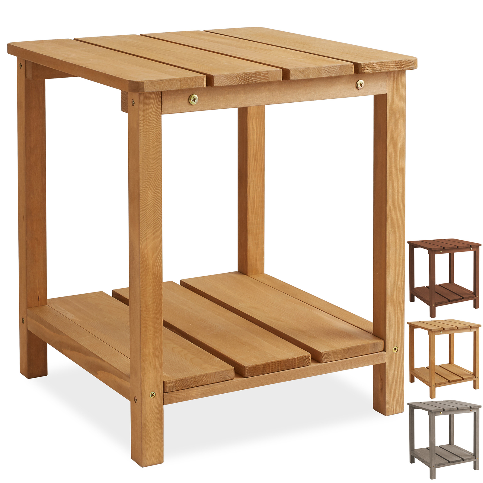 Wood Adirondack Side Table with Shelf for Patio and Deck gallery