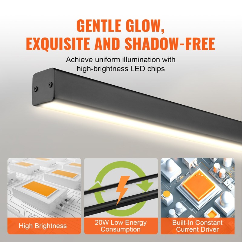 Dimmable Linear Pendant Light, 20W, 47 in LED Linear Light Fixture Chandelier wi gallery