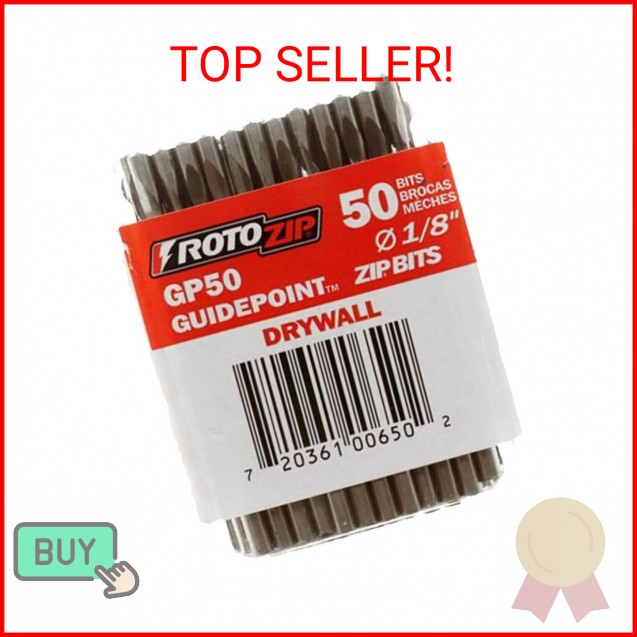 RotoZip GP50 1/8-Inch Drywall Guidepoint Cutting Bits (50-Pack), Cutting Drywall gallery