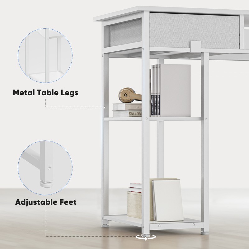 32"/48" Office Computer Desk with 2/3 Fabric Drawers, Multi-function Dresser gallery