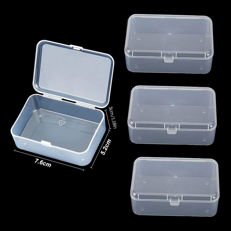 2/4/10 Clear Plastic Storage Container Box Hinged Lid DIY Arts Crafts Marker Pen gallery