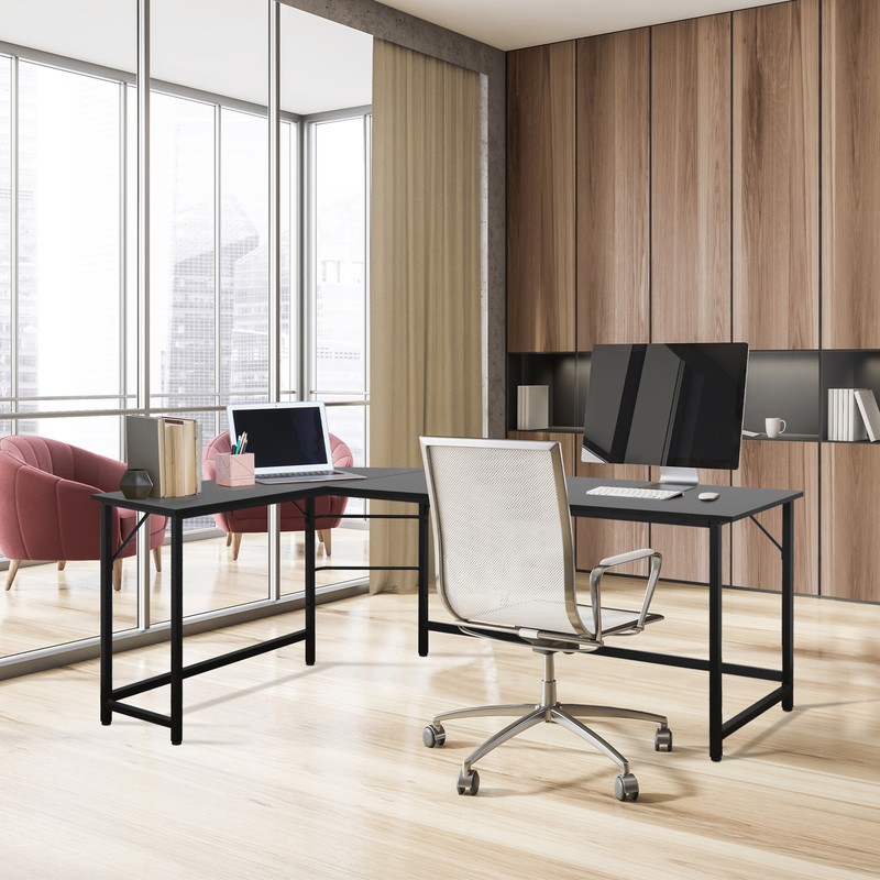 66" L-Shaped Desk Corner Computer Gaming Laptop Table Workstation Home Office gallery