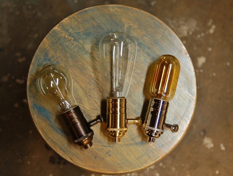 Solid Brass Dimmable Light Socket, Vintage Industrial Lamps, Full Range Dimmer gallery