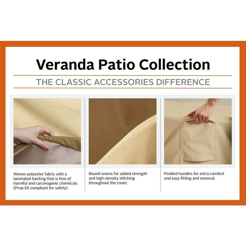 Classic Accessories Veranda BBQ Grill Cover 58L x 24D x 48H Pebble Waterproof gallery