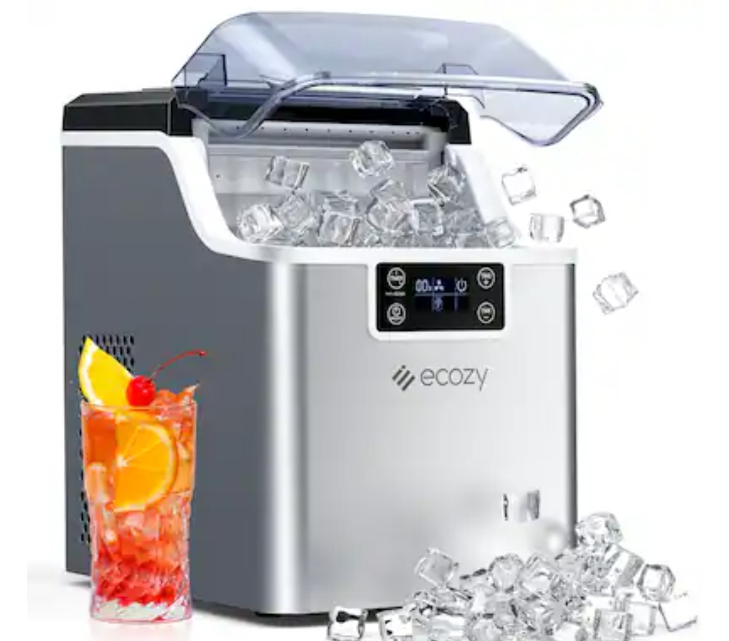 Ecozy Countertop Ice Maker - 45 lbs/day!! Stainless Steel, Portable - MSRP $260 gallery