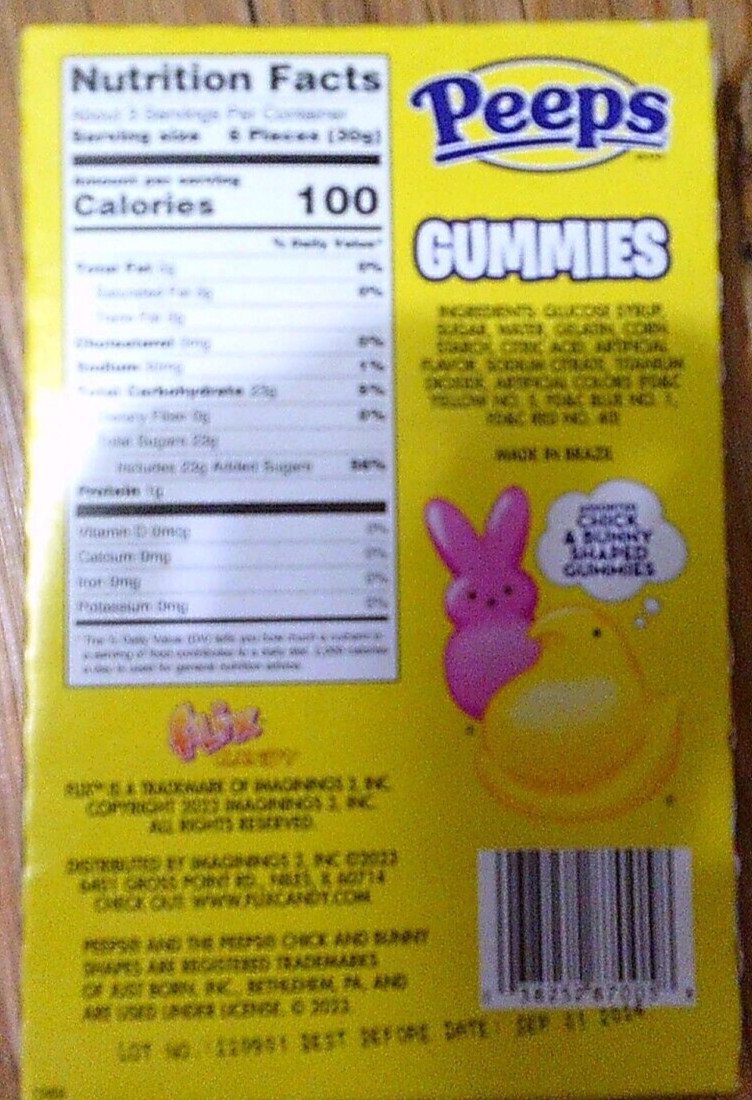 NEW Box PEEPS marshmallow flavored Bunny & Chick shaped Gummies 3 oz gallery