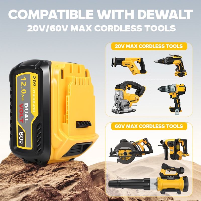 2pcs 12.0Ah Battery For DeWalt FLEXVOLT 20V 60V Max DCB206 DCB609 DCB606 DCB612 gallery
