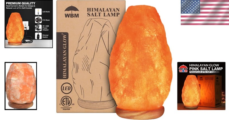 Natural Himalayan Salt Lamp | Adjustable USB Touch Dimmer & LED Bulb - 5-7 lbs gallery
