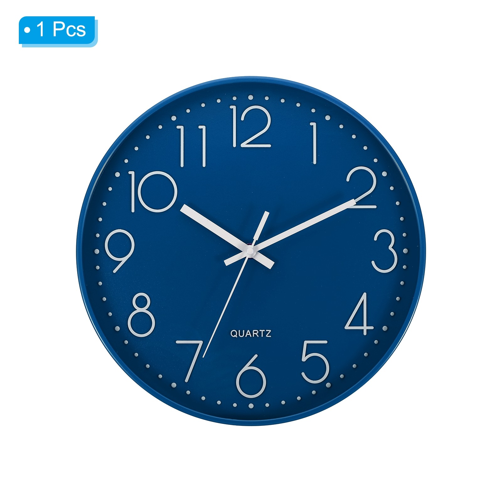 12" Wall Clock Battery Operated Silent Non-Ticking Round Wall Clocks Dark Blue gallery